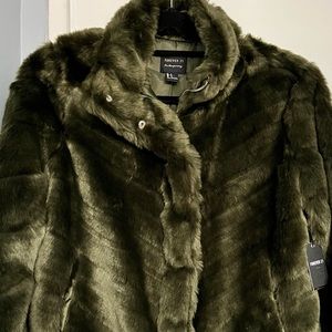 Green Faux Fur Coat